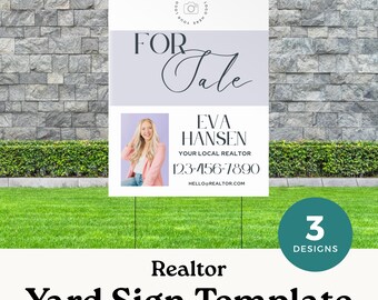 For Sale Yard Sign Template, Editable Real Estate Sign, Canva Property Sign, Modern Sign Rider, Open House, Customizable Template - RE001
