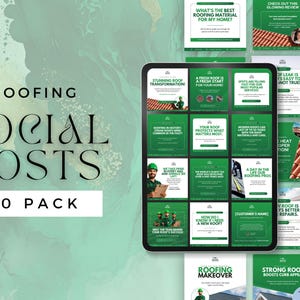 Plantillas para redes sociales de empresas de techado, diseños de Canva para Instagram, publicaciones de marketing para constructores - RO001