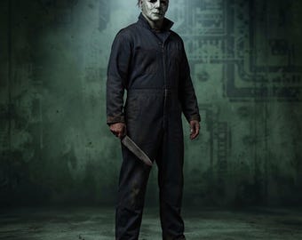 Michael Myers Jumpsuit | Adult Horror Jumpsuit | Slasher Costume Set | Michael Myers Costume | Halloween Horror Cosplay Jumpsuit 90s Vintage