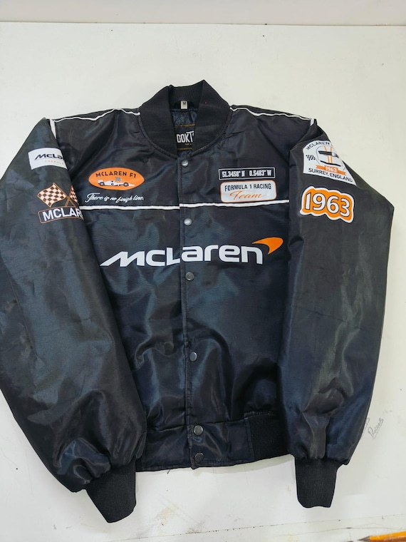 Black Mclaren Racing Bomber Jacket - Motorsport Fan Apparel - Etsy
