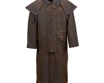 Cotton Duster Coat for Men | Long Brown Coat | Western Ranch Coat | Cowboy Style Jacket | Vintage Cotton Trench Coat Breathable Duster Coat