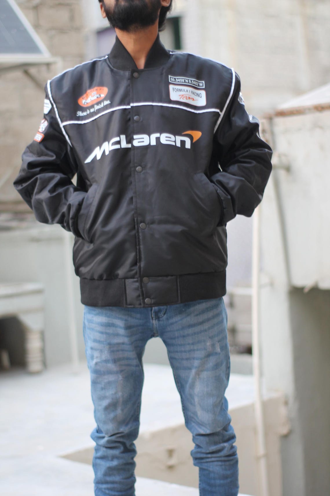 Black Mclaren Racing Jacket – Bomber Jacket – Motorsport Jacket for Men ...