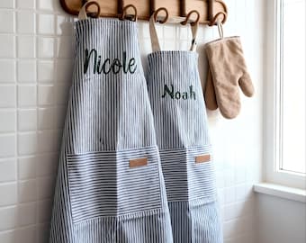 Personalized Embroidered Apron – Custom Cooking Apron, Christmas Gift