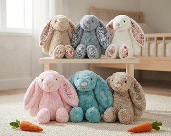 Personalized Embroidered Bunny | Custom Stuffed Animal | Emotional Support Stuffed Animal | Easter Bunny Gift | Easter Decor