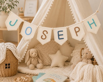 Personalized Baby Banner  | Baby Shower Gifts | Fabric Name Banner | Gift For Toddler | Custom Holiday Decor