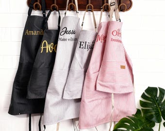 Personalized Embroidered Apron – Custom Baking Apron with Name, Cooking or Art Gift for Children