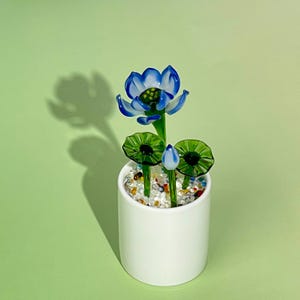 Stained Glass Succulents Cactus Set: Handmade Lotus Flower Decor