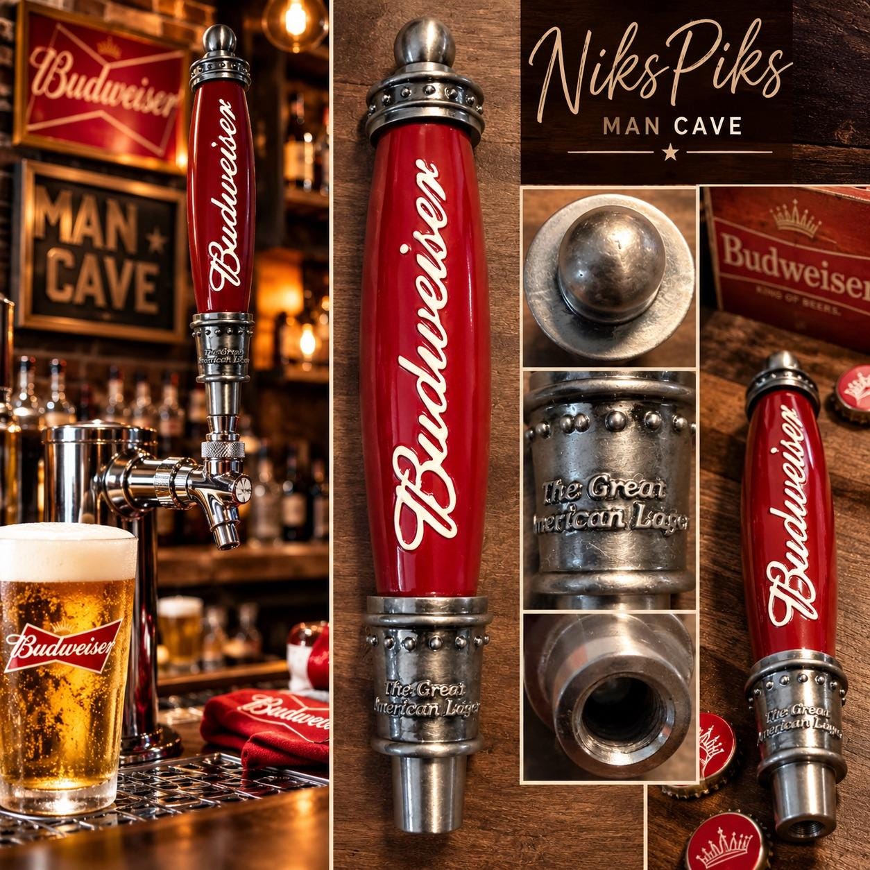 Budweiser Tap Handle - Etsy