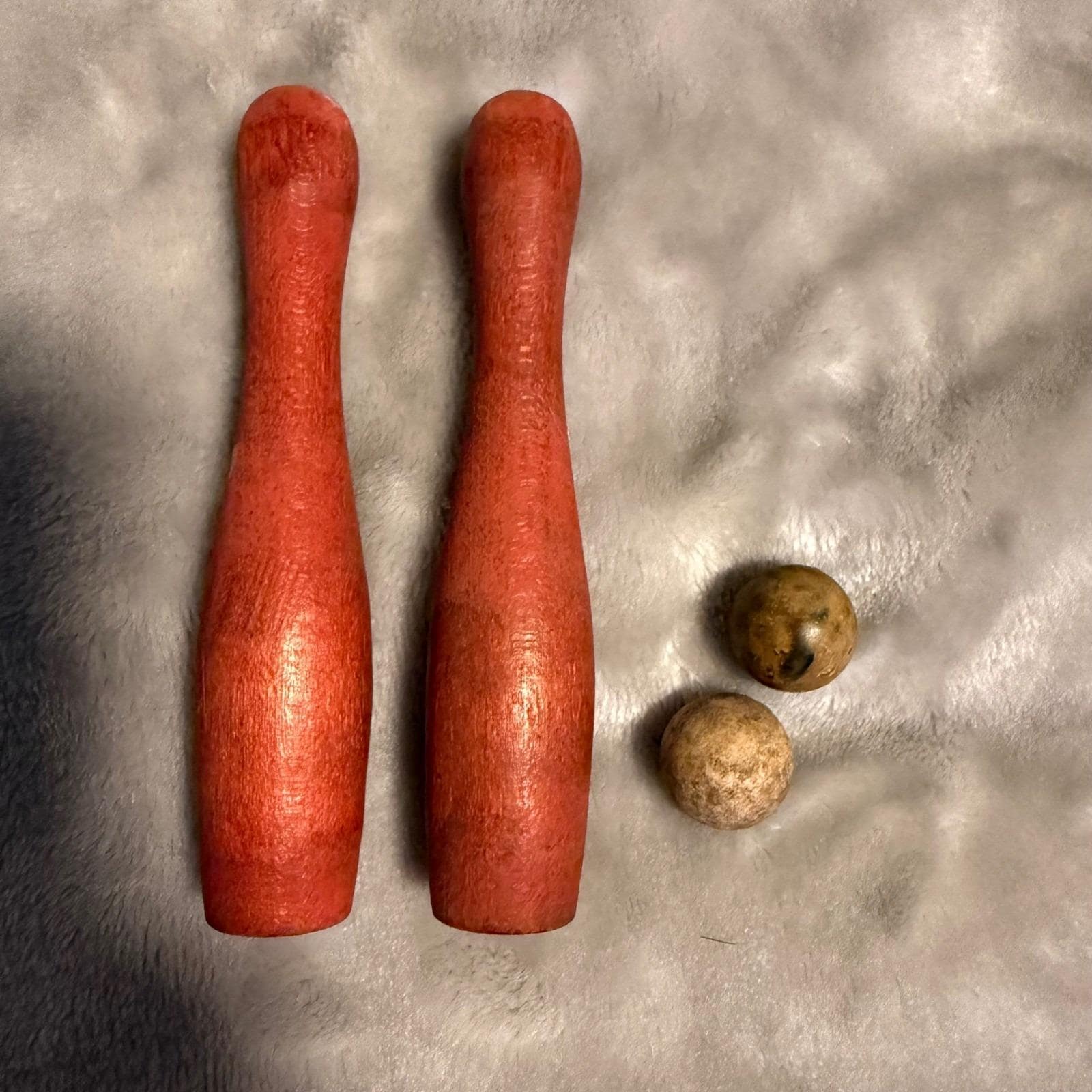 Vintage Toy Bowling Pins and Balls - Etsy