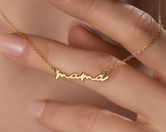 Dainty Mama Necklace in Sterling Silver, Gold & Rose Gold • Mom Necklace • Christmas Gift for Mom and Wife