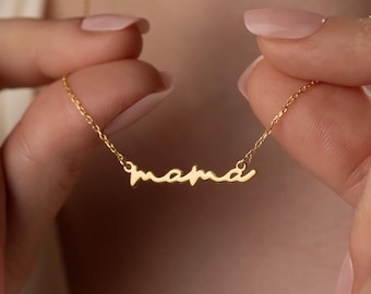 Dainty Mama Necklace in Sterling Silver, Gold & Rose Gold • Mom Necklace • Christmas Gift for Mom and Wife