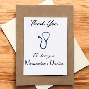Bedankt dokter| Bedankje| Handgeïllustreerde dokterskaart | Cadeaus voor artsen| Persoonlijke dokterskaart| Beste dokter