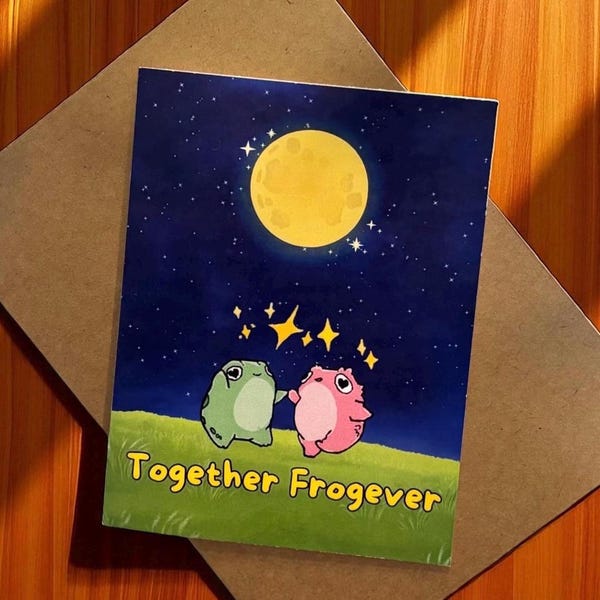Cute Frog Love Card. Valentines card. Cute funny wife card. Rana Carta. Anniversary Frog pun card. Cute Birthday Frog Card. Cute couple card