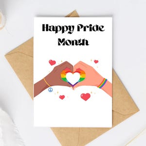 Biglietto del mese dell'orgoglio/Biglietto fatto a mano carino/Giugno è il mese dell'orgoglio/L'amore è amore/Biglietto del mese dell'orgoglio carino per amici, figlie, figli e persone care