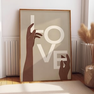 Love Poster Wall Print | Preppy Poster | Trendy Wall Print | Retro Print | Maximalist Poster | Trendy Typography Wall Art |Trippy Wall Art