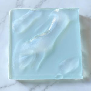 Set of 6 customized 3D texture hand crafted artisan wavy glass tiles, decorative wave glass accents, kitchen bathroom shower home backsplash