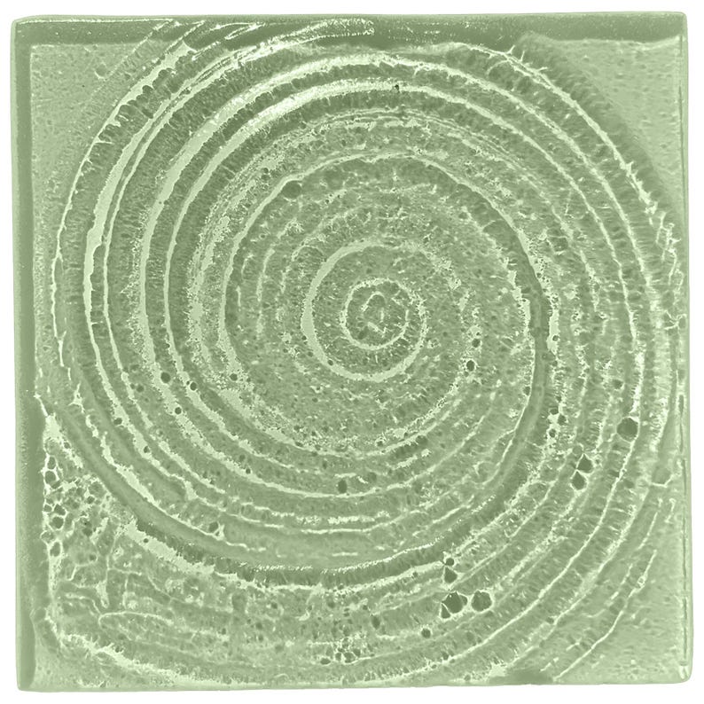 Set of 6 Custom 3D Texture Hand Crafted Artisan Shell Glass Tiles ...