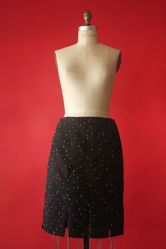 Vintage 90's Noviello Bloom Wool Black and Pastel 