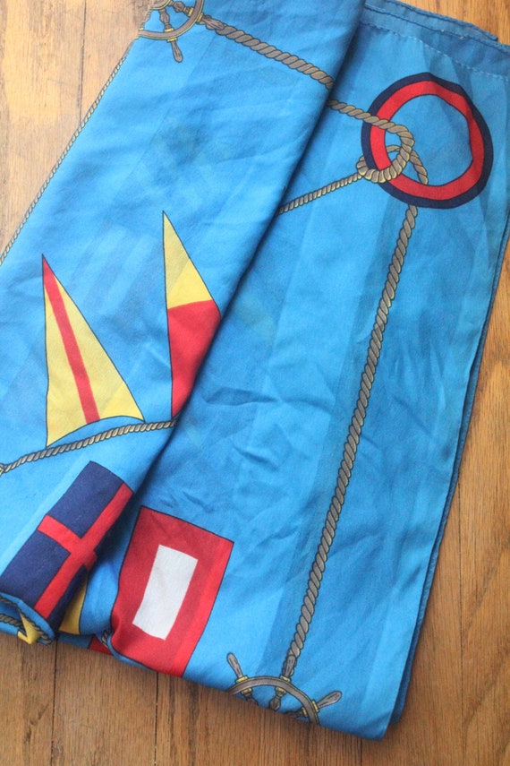 Vintage 80's Blue, Red and Yellow Nautical Anchor… - image 7
