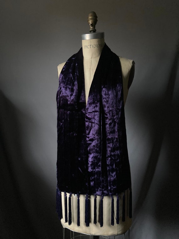 Vintage Jacqueline Ferrar Purple Velvet Beaded Fri