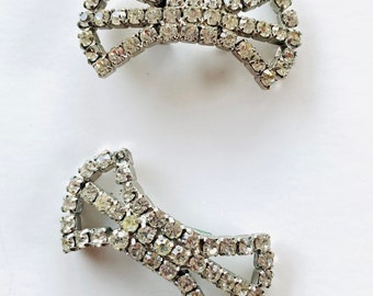 Vintage 50’s Musi Rhinestone Bow Shoe Clips