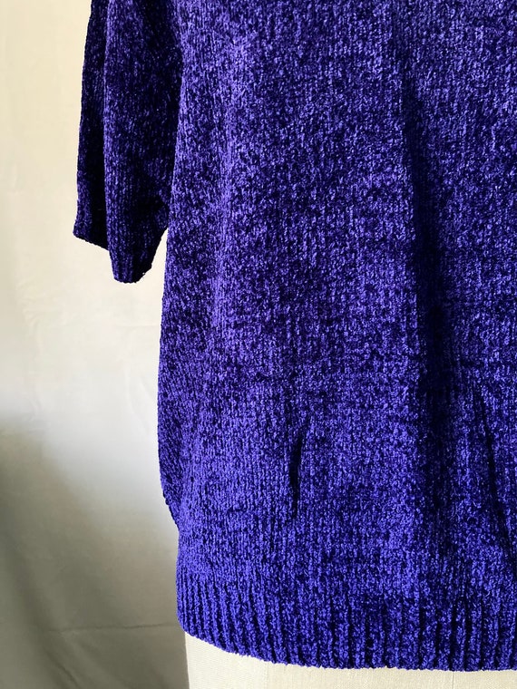 Vintage 90’s Purple Knit Short Sleeve Pullover Sw… - image 3