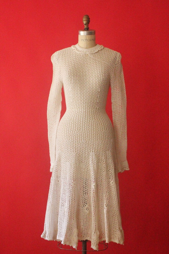 Vintage 70's Moggie Boho Hippie Handmade White Cro