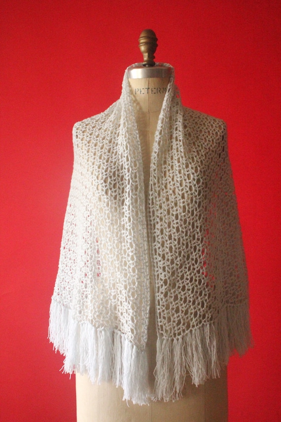 Vintage 70's Handmade Pale Pastel Blue Knit Croche