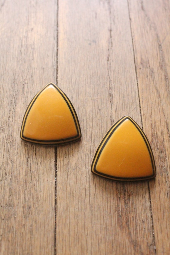 Vintage 50's Bakelite Mustard Yellow and Black St… - image 2