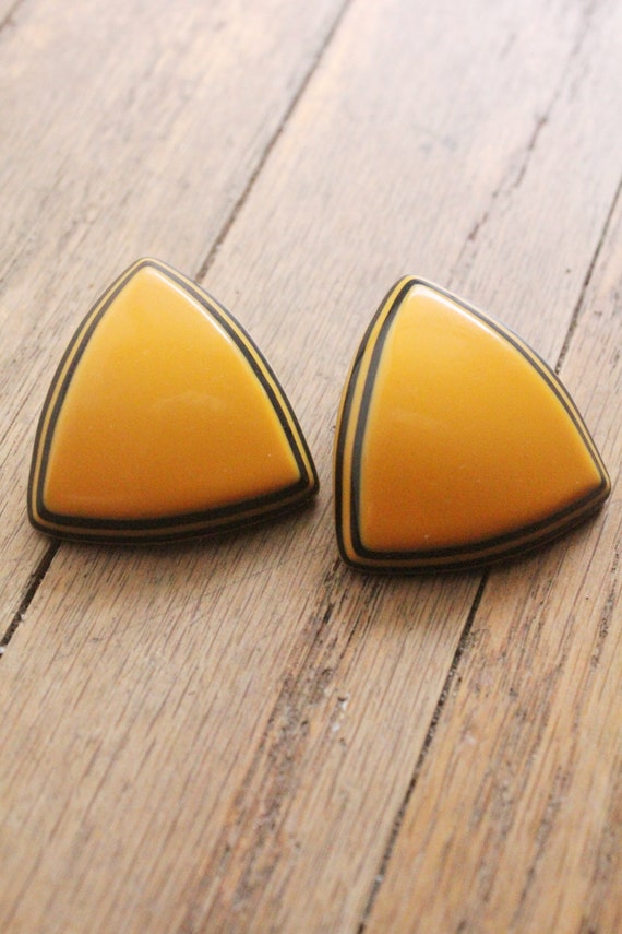 Vintage 50's Bakelite Mustard Yellow and Black St… - image 3