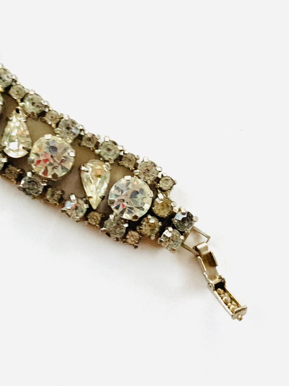 Vintage 50’s Rhinestone Pronged Bracelet Signed L… - image 9