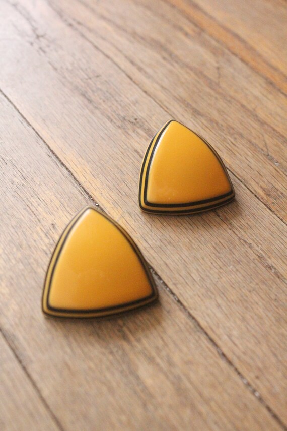 Vintage 50's Bakelite Mustard Yellow and Black St… - image 9