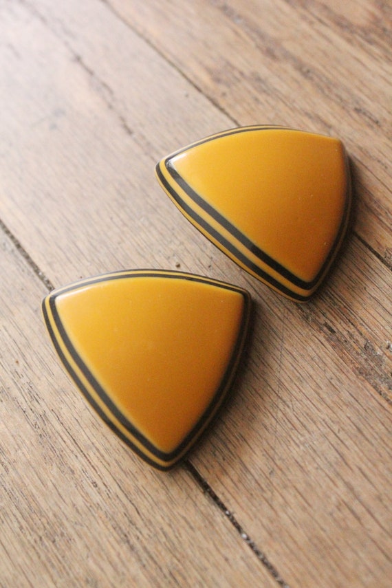 Vintage 50's Bakelite Mustard Yellow and Black St… - image 7