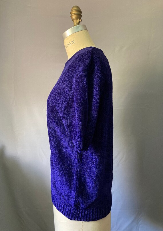 Vintage 90’s Purple Knit Short Sleeve Pullover Sw… - image 5