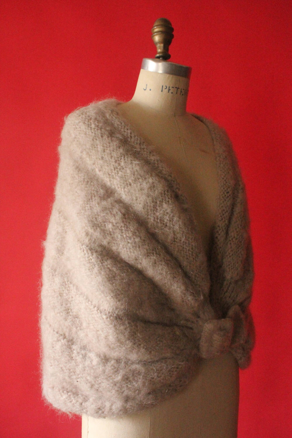 き*ん様 【SUBLATIONS】LOW GAUGE MOHAIR STOLE Vintage 50's Handmade Beige Mohair Knit Stole Shawl Wrap - Etsy