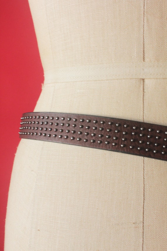 Vintage 2000s Y2K Studded Brown Leather Belt by Gap, … - Gem