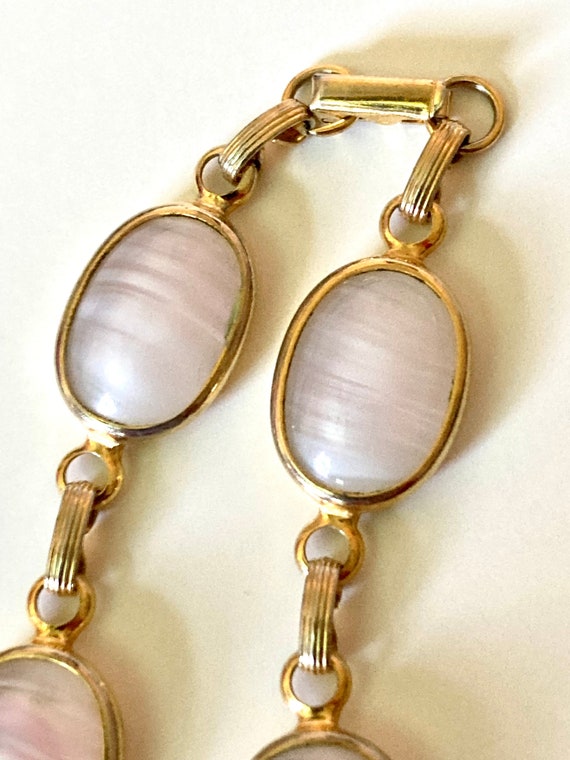 Vintage 60’s Sarah Coventry Pink Rose Quartz Link… - image 8