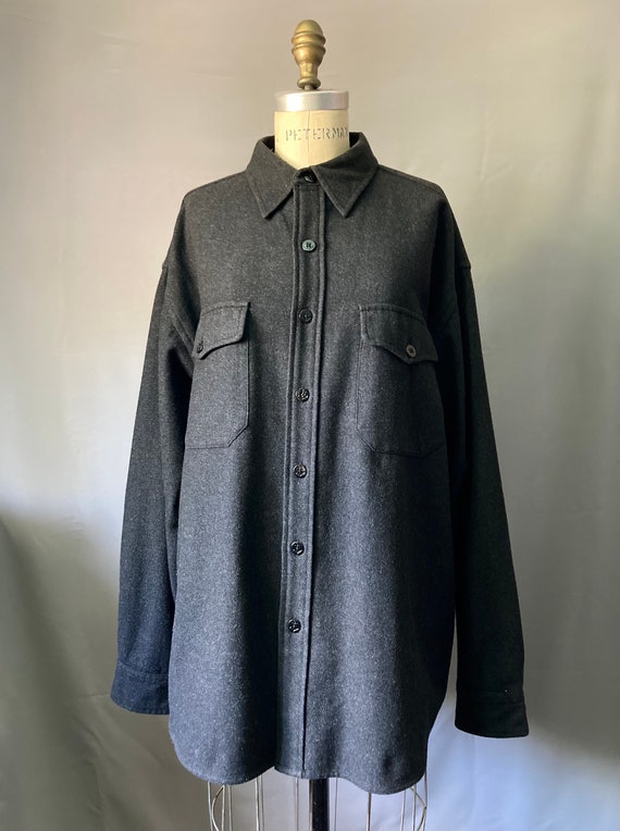 Vintage 90’s Men’s Gap Charcoal Grey Wool Button U