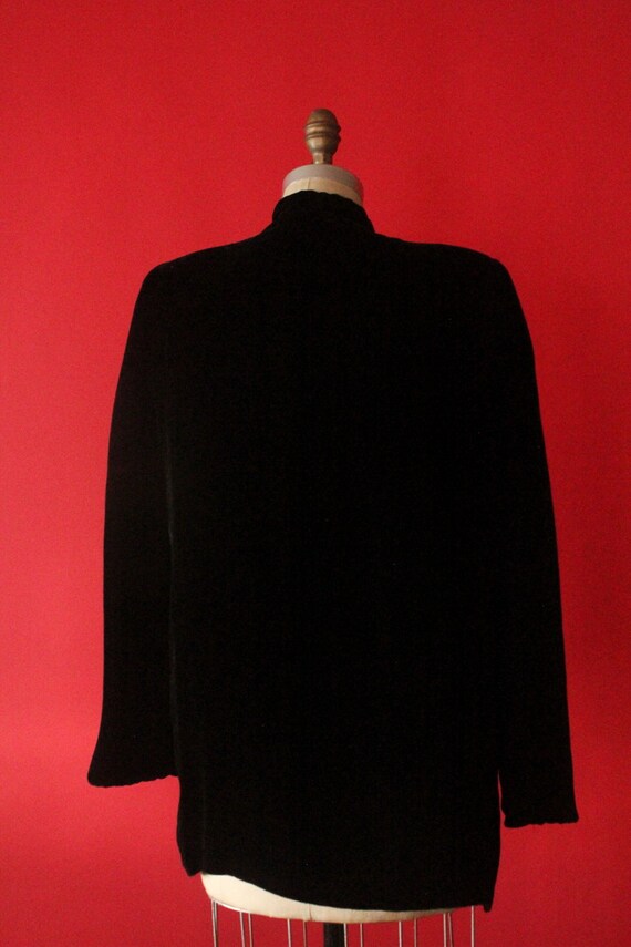 Vintage 30's Black Silk Velvet Opera Coat Evening… - image 10