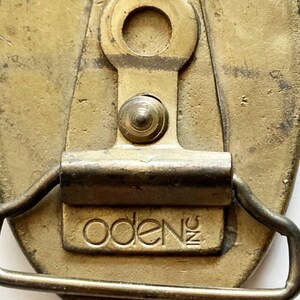 Vintage 70's Brass Western Horse Belt Buckle by Oden image 5