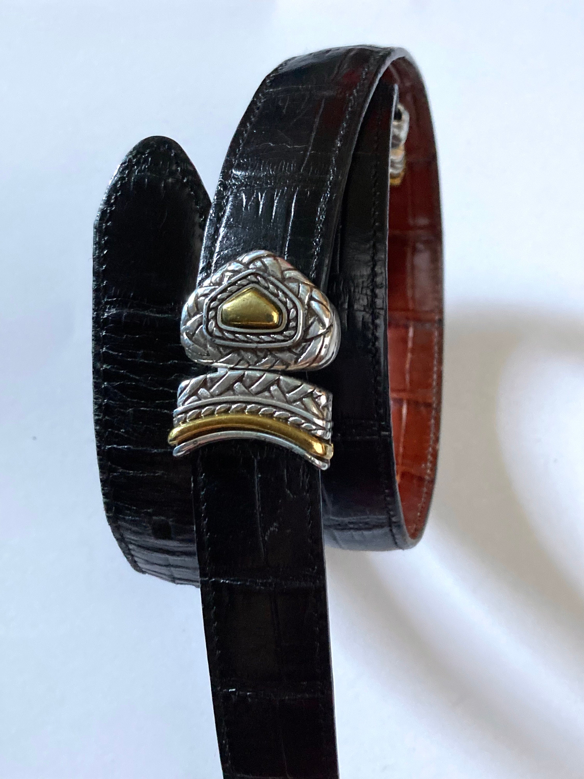 Vintage 80's Brighton Reversible Black or Brown Leather Belt