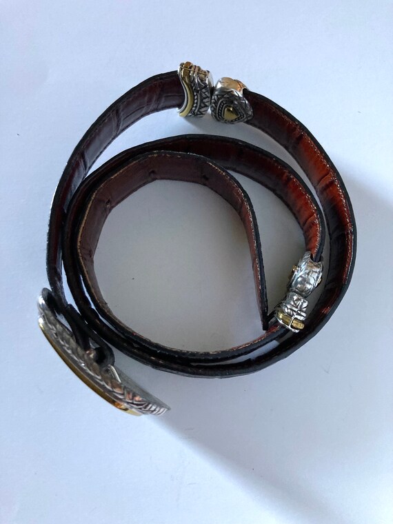 Vintage 80's Brighton Reversible Black or Brown Leather Belt