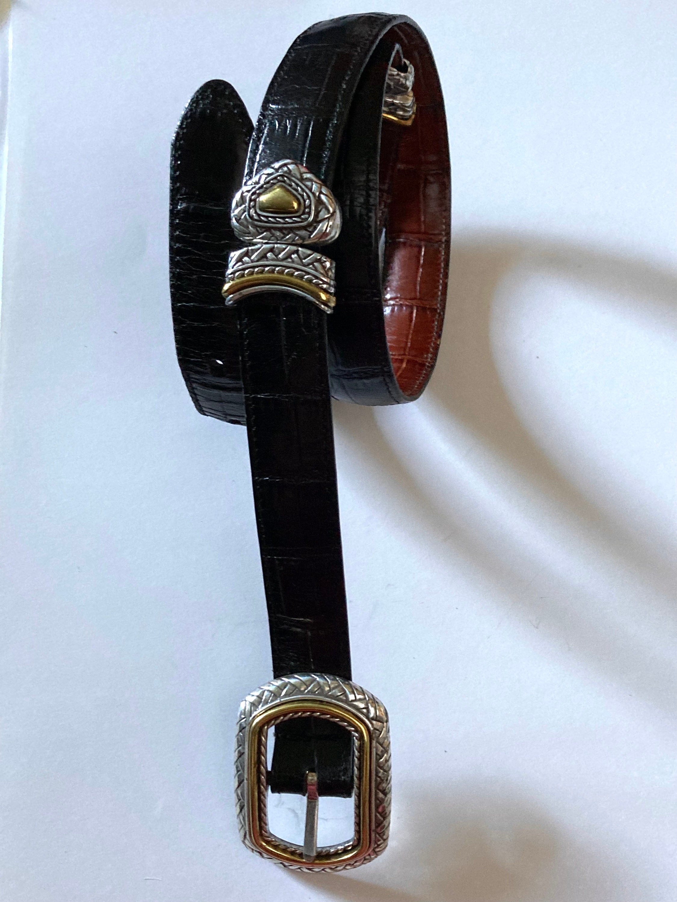 vintage 80's gucci men's reversible belt brown / black size