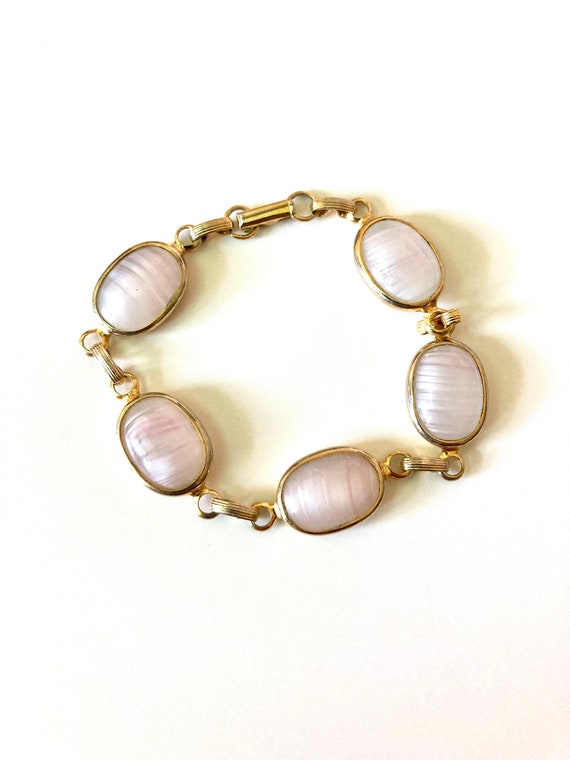 Vintage 60’s Sarah Coventry Pink Rose Quartz Linke