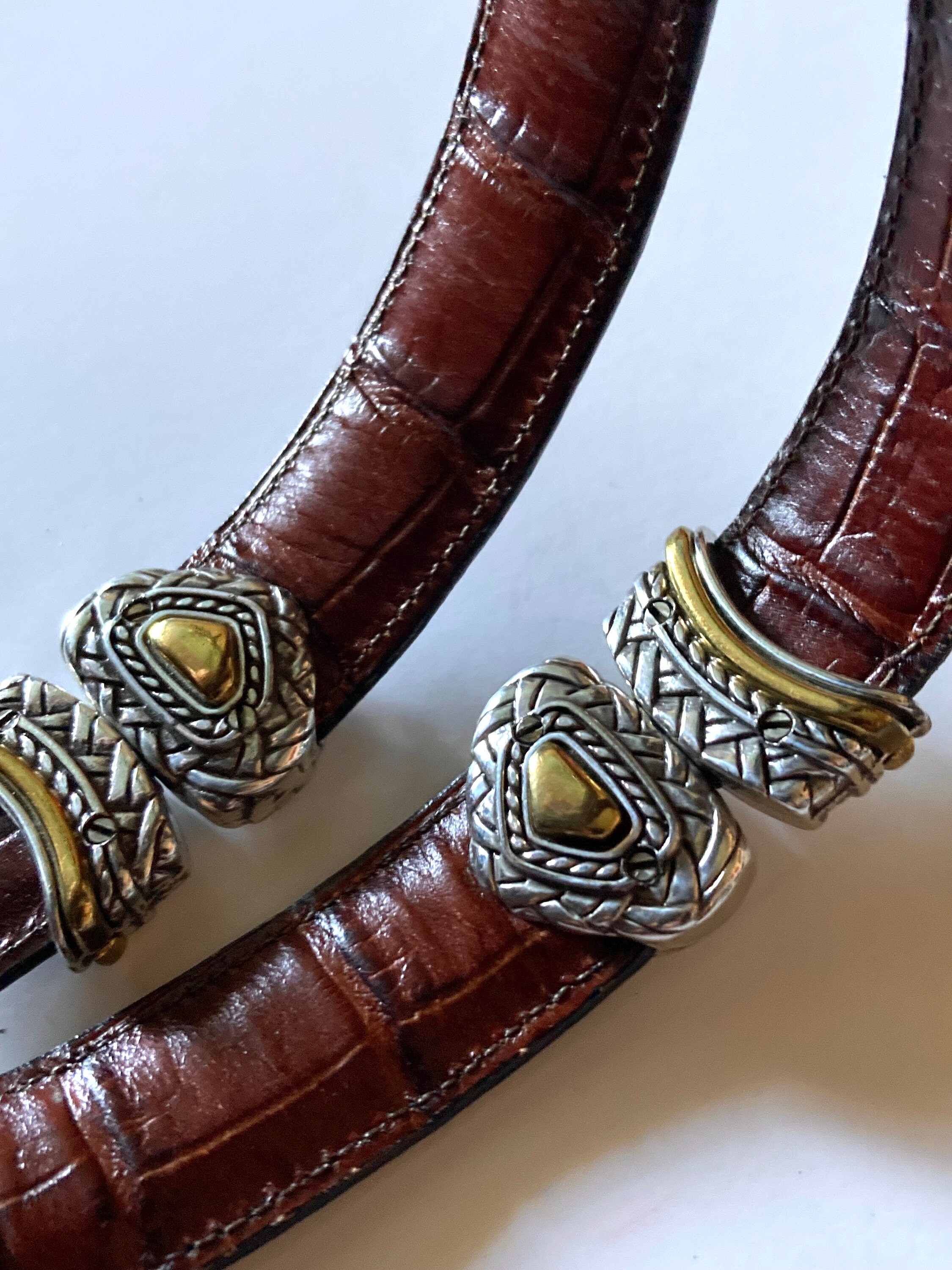 Vintage 80's Brighton Reversible Black or Brown Leather Belt