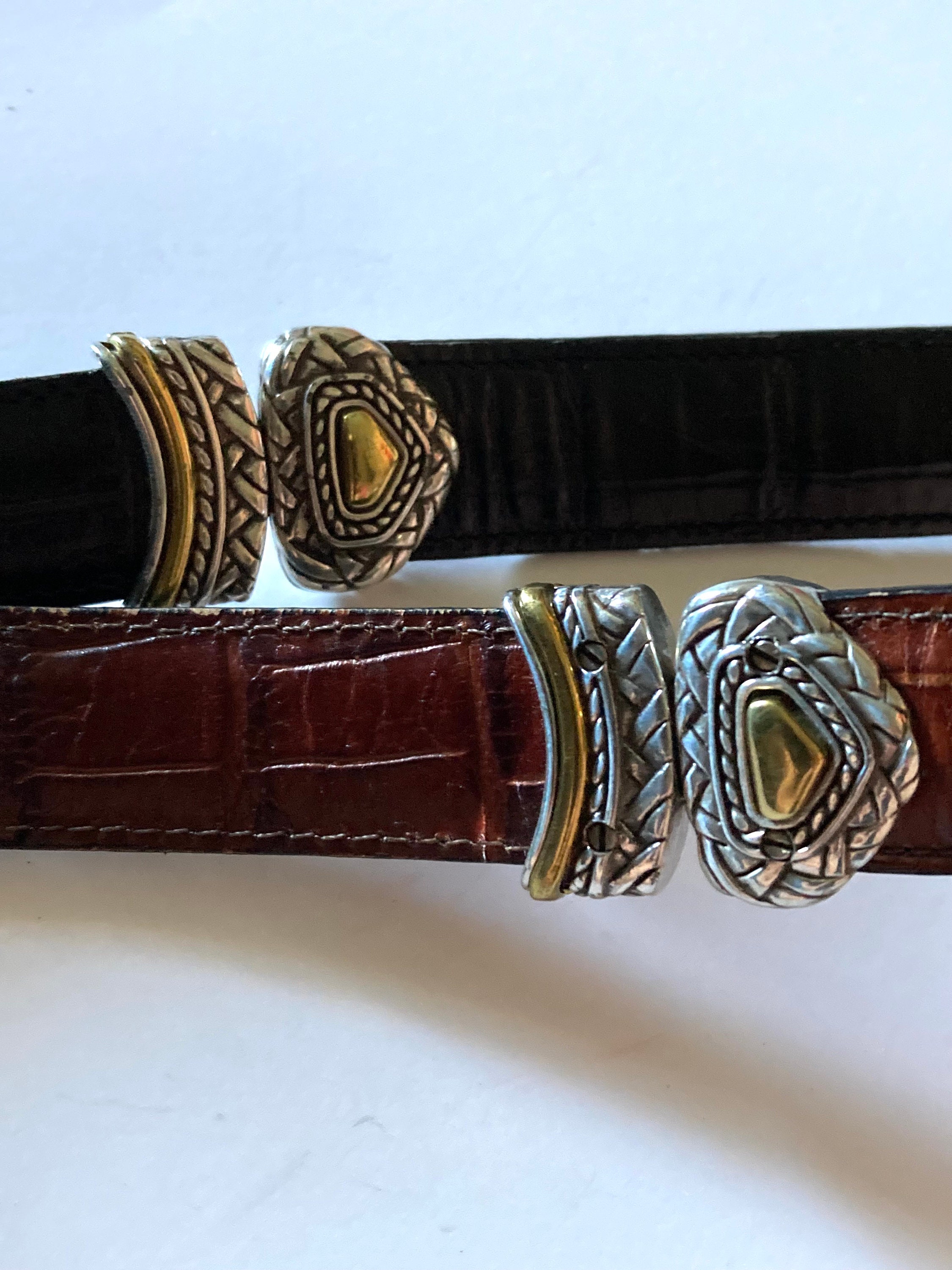 vintage 80's gucci men's reversible belt brown / black size