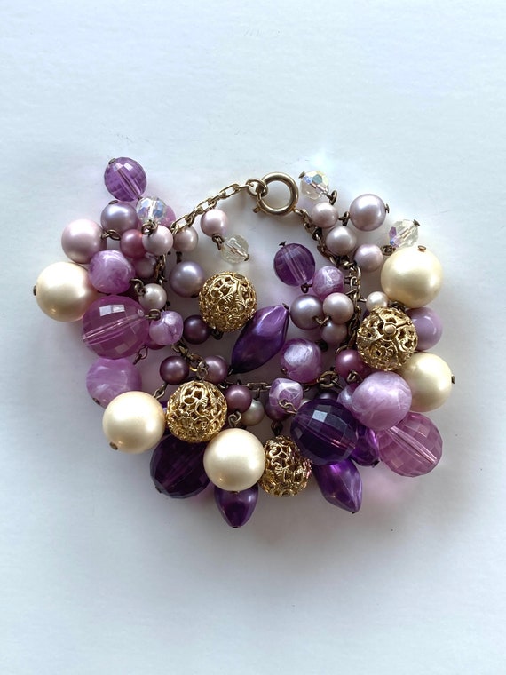 Vintage 50’s 60’s Purple and Gold Bauble Cha Cha B