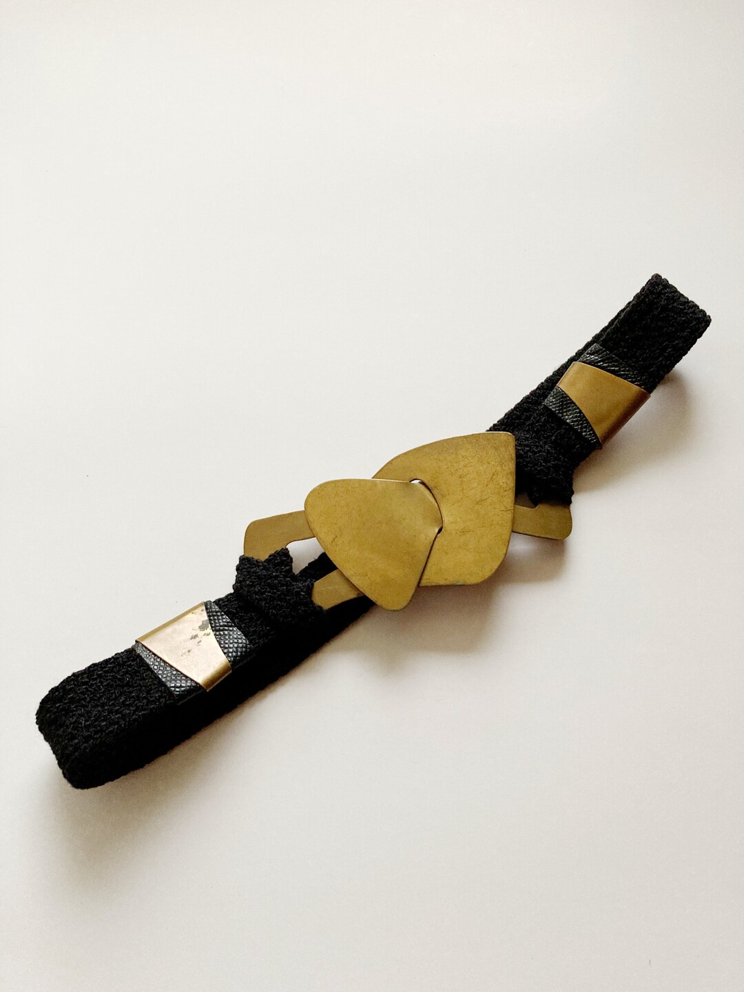 Vintage 70s Brutalist Abstract Brass Lock Belt Vintage 70 main image 3