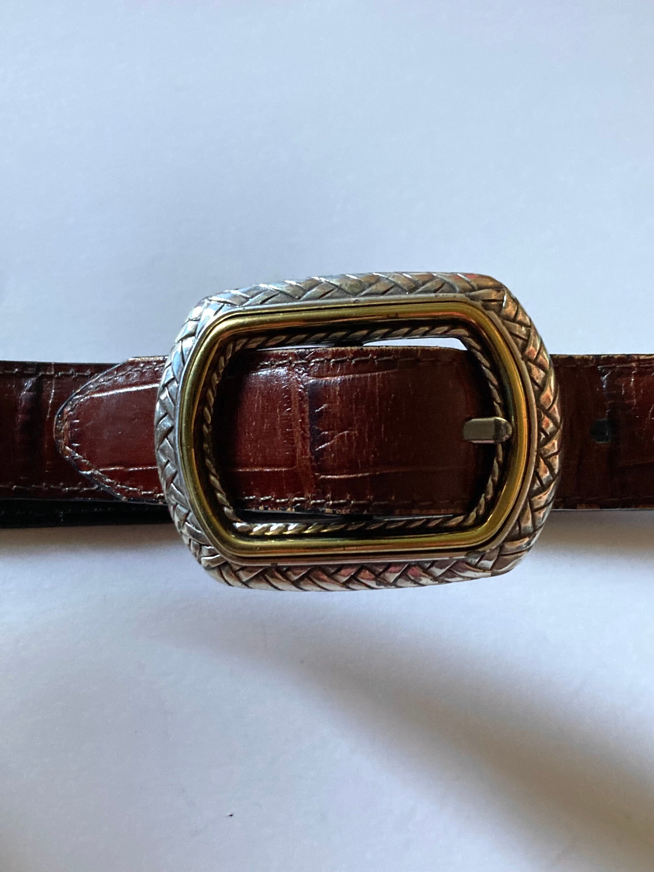 Vintage 80's Brighton Reversible Black or Brown Leather Belt