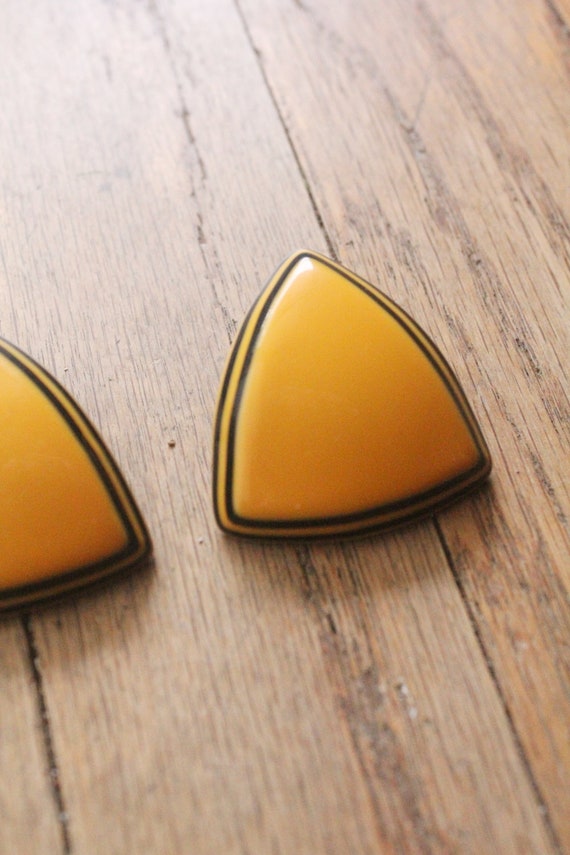 Vintage 50's Bakelite Mustard Yellow and Black St… - image 8